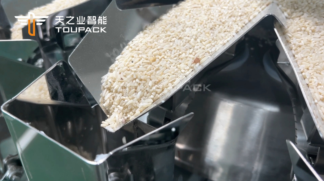 14 बाल्टी ऑटोमैटिक मल्टीहेड वेजर 1kg 2kg 5L अनाज खाद्य अनाज चावल बैग पैकिंग मशीन