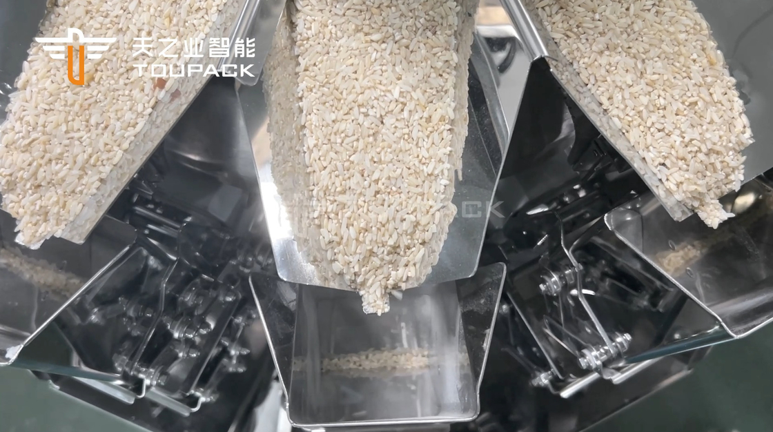 14 बाल्टी ऑटोमैटिक मल्टीहेड वेजर 1kg 2kg 5L अनाज खाद्य अनाज चावल बैग पैकिंग मशीन