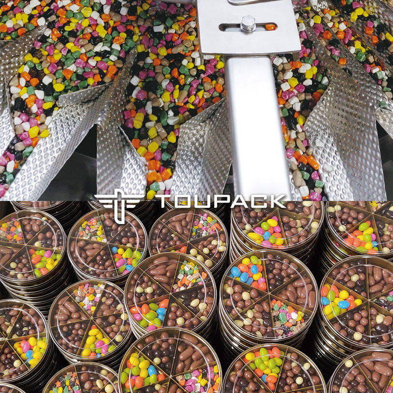 ऑटो स्टैंड अप पॉच डॉयपैक वेजिंग पैकिंग ग्रेन्युल मूंगफली केशव नट्स मल्टीहेड वेजर भरने की मशीन