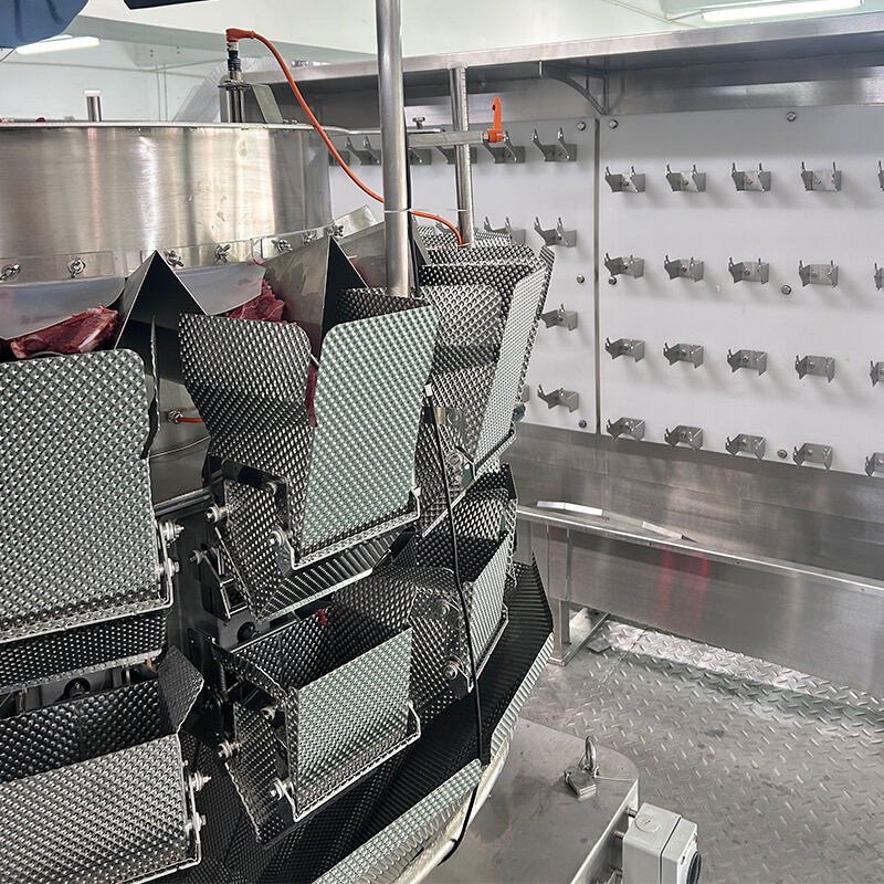 खाद्य ग्रेड ऑटोमैटिक डॉयपैक बैग फ्राइज़ चिकन मिक्स सलाद वजन और भरने पैकिंग मशीन जमे हुए समुद्री भोजन पैकिंग मशीन