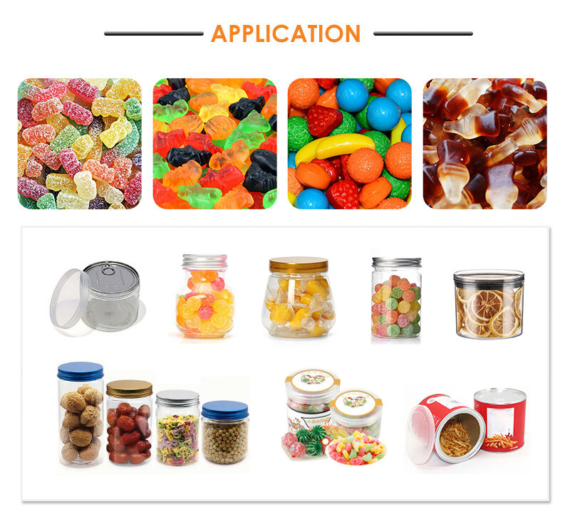 सीई फैक्टरी अनुकूलन योग्य स्वचालित चिप्स कैंडी भरने और सीलिंग उत्पादन लाइन जार/बोतल/कैन के लिए स्नैक पैकेजिंग मशीन