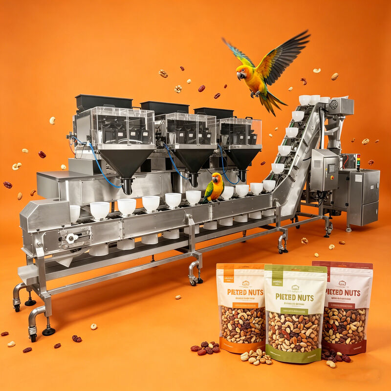 मिश्रित सामग्री वाले डॉग फूड उत्पादन लाइन के लिए उच्च सटीकता पालतू भोजन वजन पैकिंग मशीन