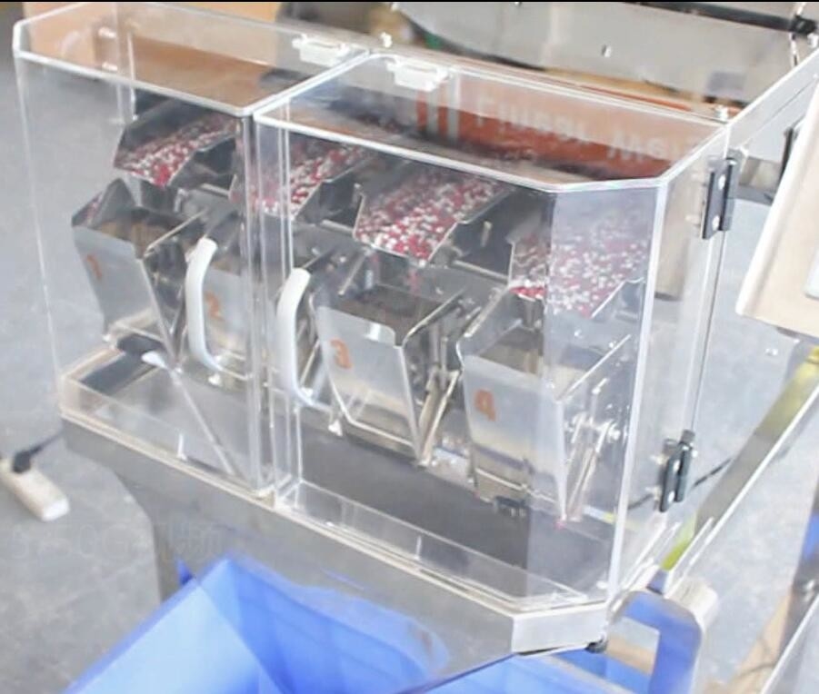 0.8KW 200g 4 हेड 0.5L रैखिक वजन पैकिंग मशीन 80 P / M