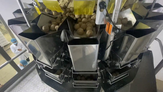 फ्रोजन फूड समोसा मीटबॉल सिओमई डंपलिंग पैकिंग मशीन 40BPM 2.0kW / यूनिट