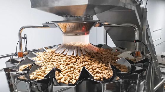 स्टैंड अप पाउच वर्टिकल वेइंग पैकिंग मशीन 2.5 किग्रा मूंगफली काजू पैकेजिंग मशीन