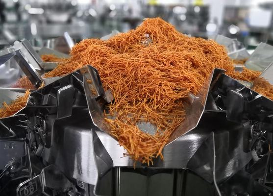 आलू फ्राइज़ 70 बैग / मिनट के लिए एसएस 316 मल्टीहेड वजनी पैकिंग मशीन